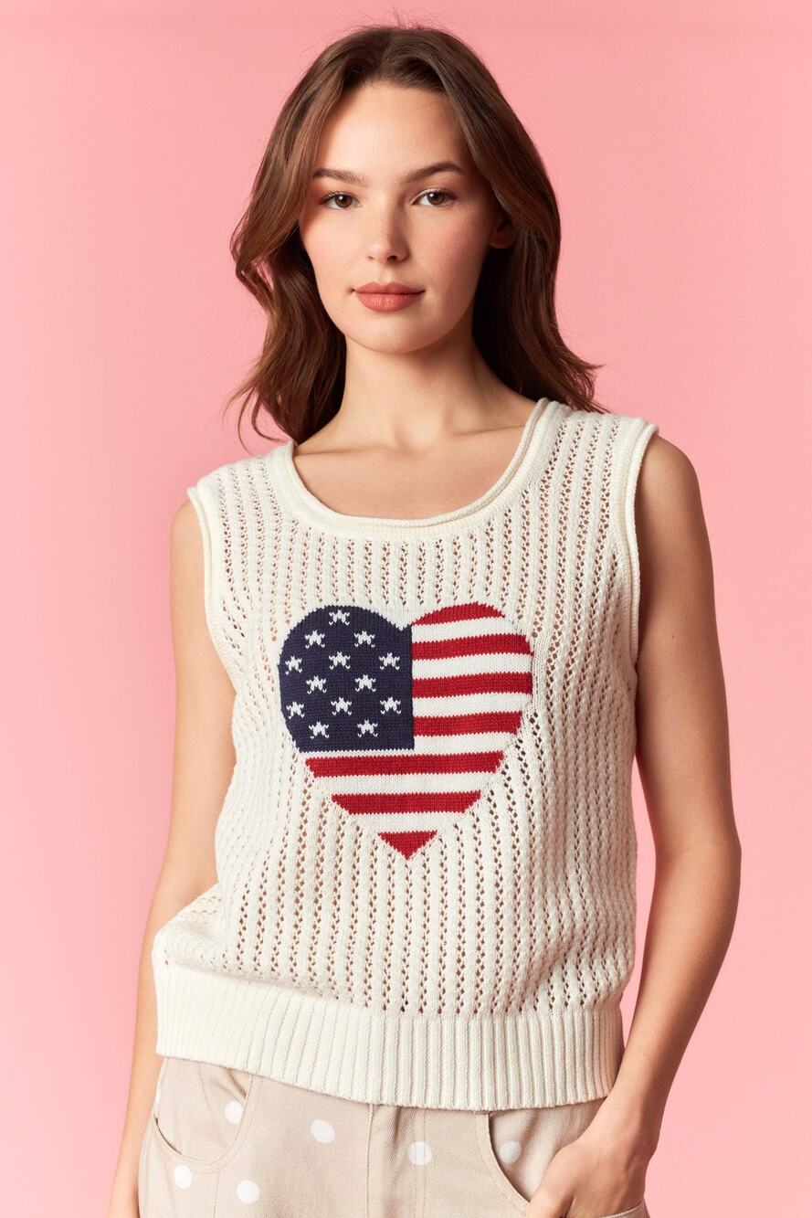 Heart America Flag Top